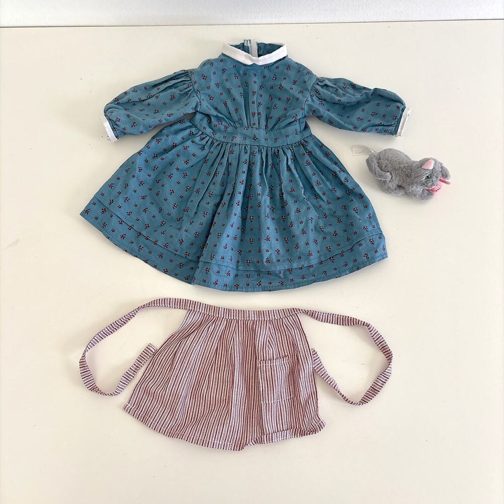 American Girl Doll Kirsten Meet Dress, Apron and Cat